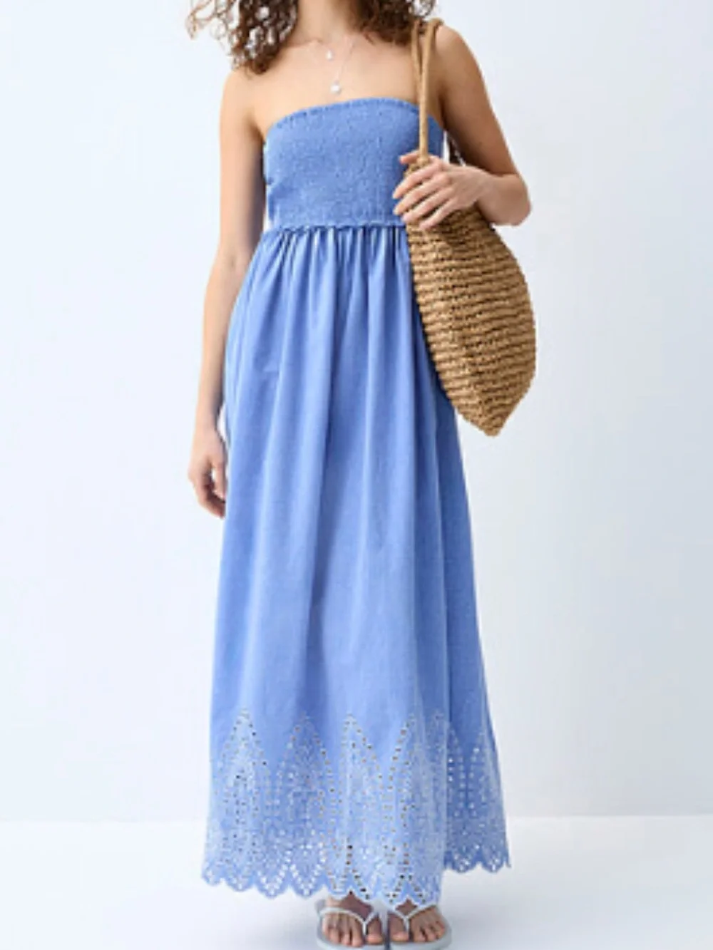 Simons Strapless Maxi Dress in Light Blue - Picture 1 of 1